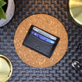 Picture of a Raider RFID Wallet laid on a table