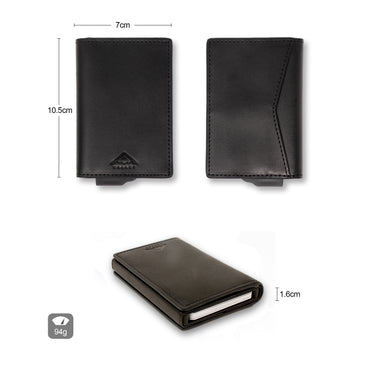 Diagram of the Avenger RFID Enhanced Bifold Wallet, showing the height (10.5cm) and width (7cm)