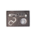 Picture of the Pocket Key Holder inside a gift box showing the item and spare parts