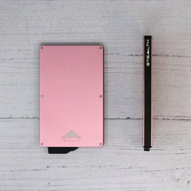 Front and side view of a pink Avenger RFID Wallet