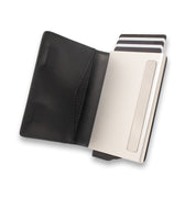 Picture showing an open Raptor RFID Enhanced Bifold Wallet  on a white background