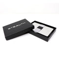 Picture of a white Avenger RFID Wallet in a stealth wallets gift box