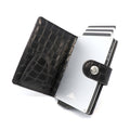 Photo of a crocodile leather Avenger RFID Bifold Wallet on a white background