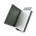 Product photo of the Avenger RFID Bifold Wallet, the leather card holder is open showing the inside of this wallet